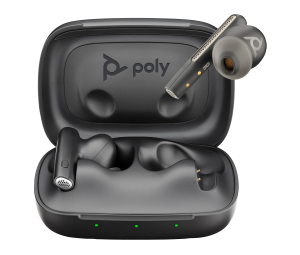 HP Poly Voyager Free 60 UC Carbon Black Earbuds +BT700 USB-C Adapter +Basic Charge Case