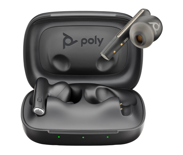 HP Poly Voyager Free 60 UC Carbon Black Earbuds +BT700 USB-C Adapter +Basic Charge Case