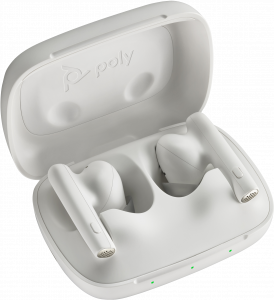 POLY Voyager Free 60 UC White Sand Earbuds +BT700 USB-A Adapter +Basic Charge Case