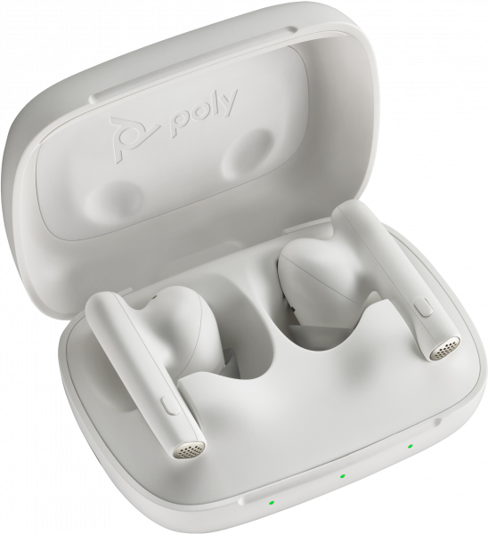 POLY Voyager Free 60 UC White Sand Earbuds +BT700 USB-A Adapter +Basic Charge Case