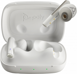 POLY Voyager Free 60 UC M White Sand Earbuds +BT700 USB-C Adapter +Basic Charge Case