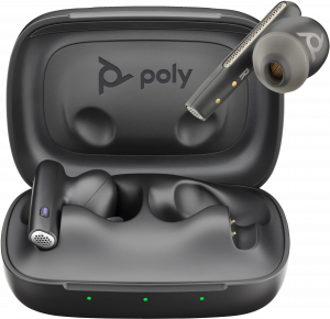 POLY Voyager Free 60 UC M Carbon Black Earbuds +BT700 USB-C Adapter +Basic Charge Case
