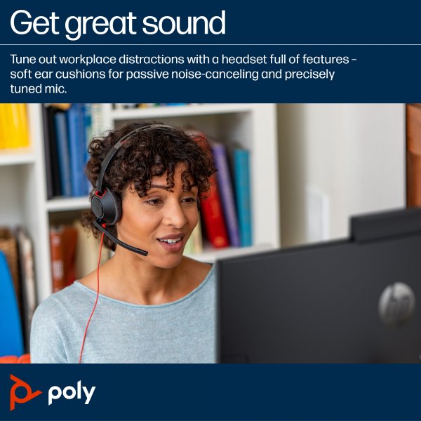 HP Poly Poly Blackwire C5220 USB-C Headset +Inline Cable (Bulk)
