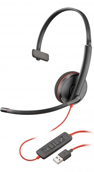 HP Poly Blackwire 3210 Headset Wired Head-band Office/Call center USB Type-A Black