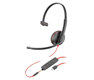 Poly Blackwire C3215 Monaural Headset +Carry Case