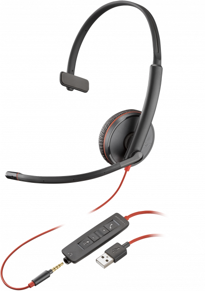 HP Poly Blackwire 3215 Monaural USB-A Headset
