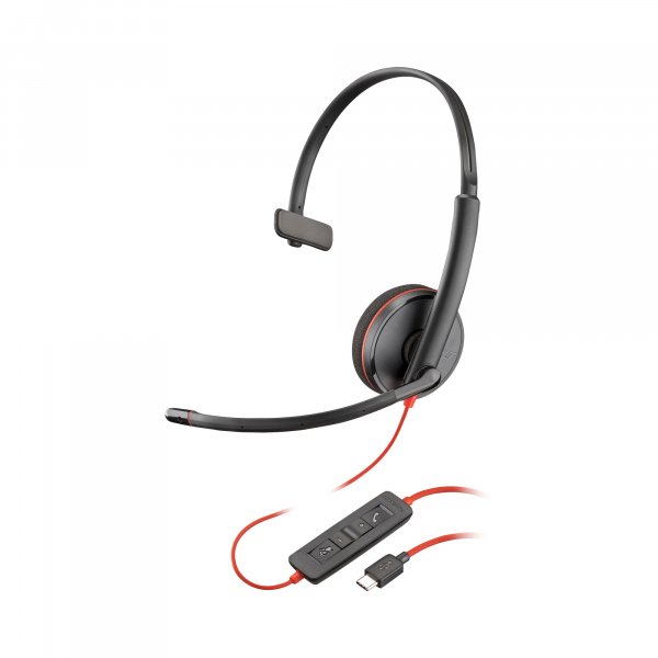 Poly Blackwire 3210 Monaural USB-C Headset (Bulk)