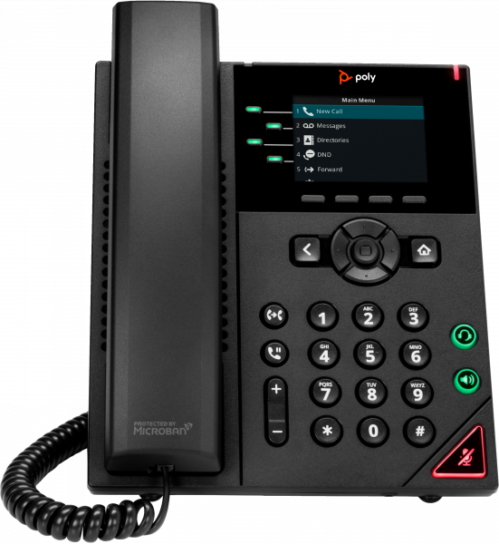 POLY VVX 250 4-Line IP Phone and PoE-enabled