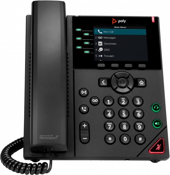 POLY VVX 350 6-Line IP Phone and PoE-enabled