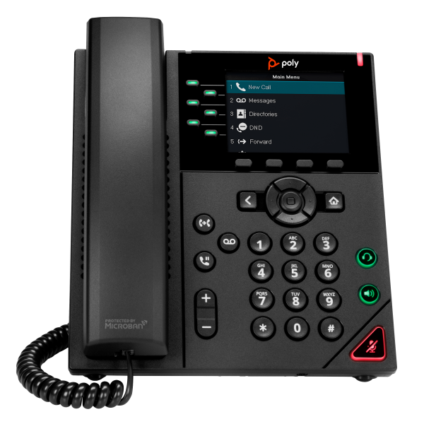 HP Poly VVX 350 6-Line IP Phone and PoE-enabled
