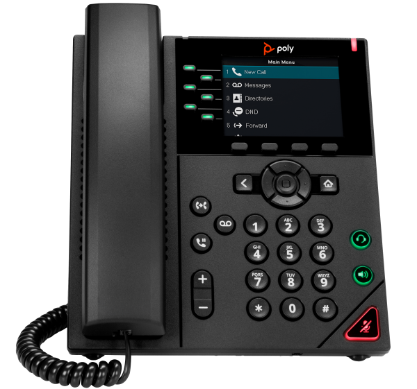 HP Poly VVX 350 6-Line IP Phone and PoE-enabled