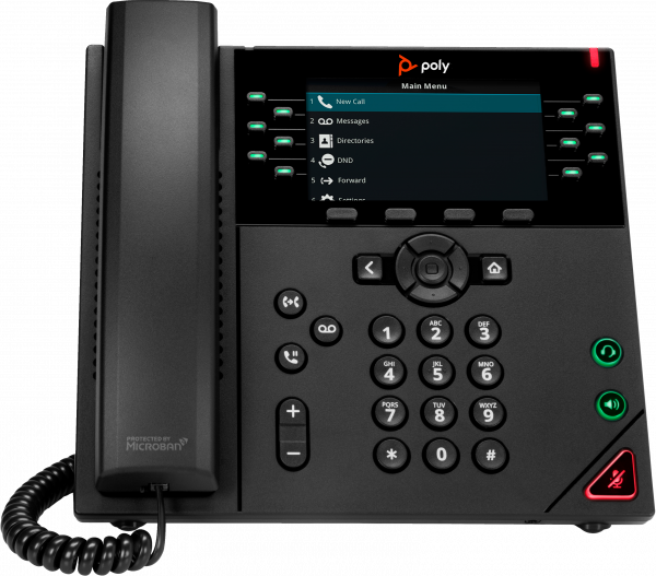 POLY VVX 450 12-Line IP Phone and PoE-enabled