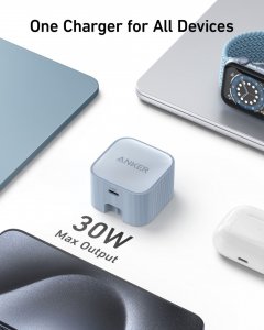Anker Nano Headphones, Smartphone, Smartwatch, Tablet White AC Fast charging Indoor