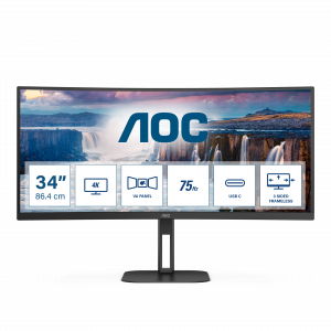 AOC V5 CU34V5C LED display 86.4 cm (34″) 3440 x 1440 pixels Wide Quad HD Black