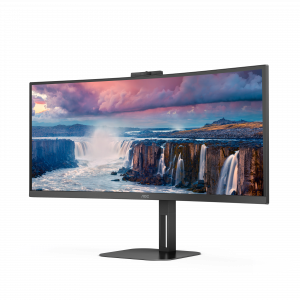AOC V5 CU34V5CW LED display 86.4 cm (34") 3440 x 1440 pixels Wide Quad HD Black
