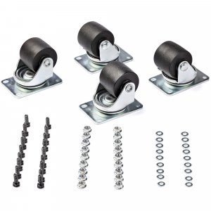 StarTech.com Heavy Duty Casters for Server Racks/Cabinets - Set of 4 Universal M6 2-inch Caster Kit - Replacement Swivel Caster Wheels (45x75mm pattern) for 4 Post Racks - Steel/Plastic