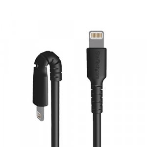 StarTech.com 3 foot (1m) Durable Black USB-C to Lightning Cable - Heavy Duty Rugged Aramid Fiber USB Type C to Lightning Charger/Sync Power Cord - Apple MFi Certified iPad/iPhone 12
