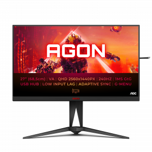 AOC AGON 5 AG275QZN/EU computer monitor 68.6 cm (27″) 2560 x 1440 pixels Quad HD Black, Red