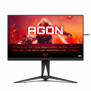 AOC AGON 5 AG275QZN/EU computer monitor 68.6 cm (27") 2560 x 1440 pixels Quad HD Black, Red