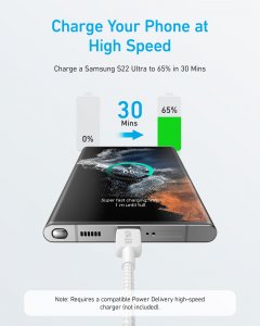 Anker 322 USB cable 1.8 m USB C White