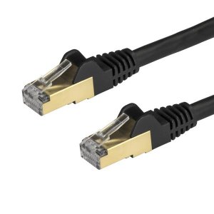 StarTech.com 2m CAT6a Ethernet Cable - 10 Gigabit Shielded Snagless RJ45 100W PoE Patch Cord - 10GbE STP Network Cable w/Strain Relief - Black Fluke Tested/Wiring is UL Certified/TIA