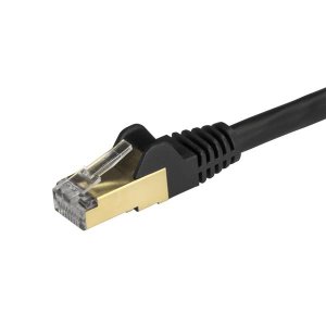 StarTech.com 2m CAT6a Ethernet Cable - 10 Gigabit Shielded Snagless RJ45 100W PoE Patch Cord - 10GbE STP Network Cable w/Strain Relief - Black Fluke Tested/Wiring is UL Certified/TIA