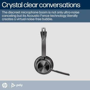 POLY Voyager Focus 2 UC Headset +USB-A to USB-C Cable +Charging Stand