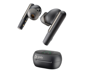 Poly Voyager Free 60+ UC Carbon Black Earbuds +BT700 USB-C Adapter +Touchscreen Charge Case
