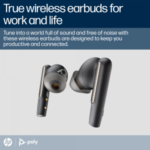 Poly Voyager Free 60 UC Black Earbuds +BT700 USB-C Adapter +Basic Charge Case