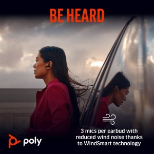POLY Voyager Free 60 Carbon Black Earbuds +Basic Charge Case