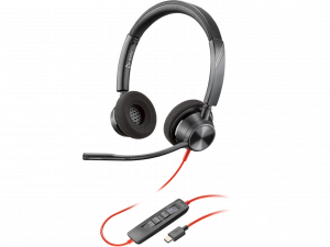 Poly Blackwire 3320 Stereo MS Teams USB-C Wired Headset + USB-C/A Adapter