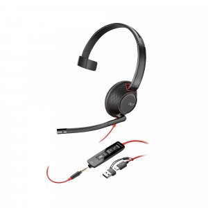 Poly Blackwire 5210 Monaural USB-C Headset +3.5mm Plug +USB-C/A Adapter (Bulk)