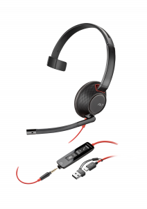 Poly Blackwire 5210 Monaural USB-C Headset +3.5mm Plug +USB-C/A Adapter (Bulk)