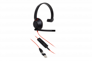 HP Poly Blackwire 5210 Monaural USB-C Headset +3.5mm Plug +USB-C/A Adapter (Bulk)