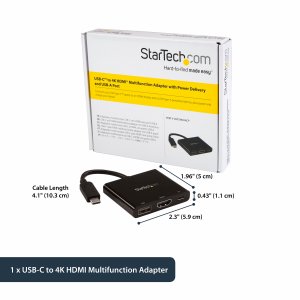 StarTech.com USB-C Multiport Adapter with HDMI - USB 3.0 Port - 60W PD - Black