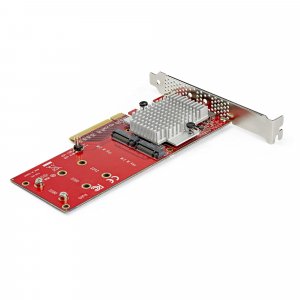 StarTech.com Dual M.2 PCIe SSD Adapter Card - x8 / x16 Dual NVMe or AHCI M.2 SSD to PCI Express 3.0 - M.2 NGFF PCIe (M-Key) Compatible - Supports 2242, 2260, 2280 - JBOD - Mac & PC