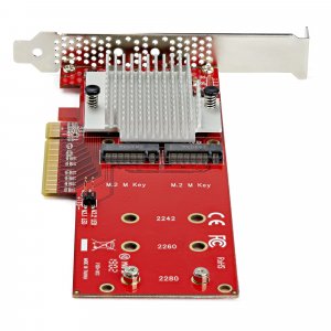 StarTech.com Dual M.2 PCIe SSD Adapter Card - x8 / x16 Dual NVMe or AHCI M.2 SSD to PCI Express 3.0 - M.2 NGFF PCIe (M-Key) Compatible - Supports 2242, 2260, 2280 - JBOD - Mac & PC