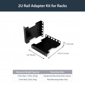 StarTech.com 2U Server Rack Depth Extender Adapter Kit with 4” Adjustment