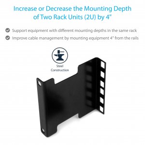 StarTech.com 2U Server Rack Depth Extender Adapter Kit with 4” Adjustment