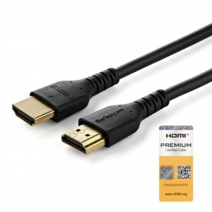 StarTech.com 6ft (2m) Slim HDMI 2.0 Cable, Flexible Premium Certified HDMI Cord with Ethernet, UHD 4K 60Hz HDR10, Durable Aramid Fiber Design with TPE Jacket
