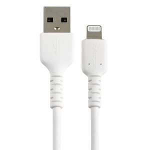 StarTech.com 6 inch (15cm) Durable White USB-A to Lightning Cable - Heavy Duty Rugged Aramid Fiber USB Type A to Lightning Charger/Sync Power Cord - Apple MFi Certified iPad/iPhone 12