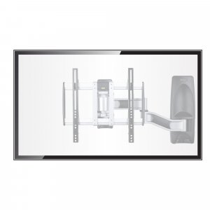 StarTech.com Articulating TV Wall Mount, VESA Wall Mount, Supports 26 to 65 inch/99lb/Flat/Curved TVs, Retractable Low Profile Wall Mount TV Bracket, Adjustable Corner TV Wall Mount