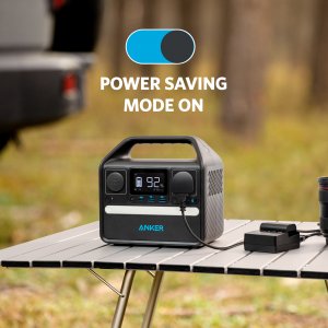 Anker 521 Portable Power Station (PowerHouse 256Wh), 6-Port PowerHouse 200W/256Wh with Solar Generator, 2 AC Outlets, 60W USB-C Power Delivery Output, LED Light for Outdoor RV, Emergencies and More