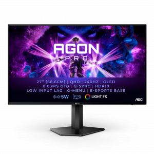 AOC AG276QZD computer monitor 67.3 cm (26.5″) 2560 x 1440 pixels Quad HD OLED Black