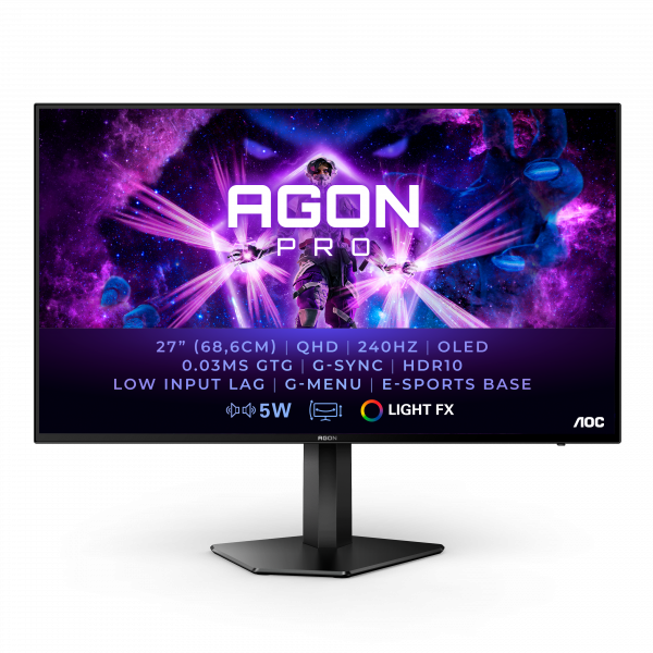 AOC AG276QZD computer monitor 67.3 cm (26.5") 2560 x 1440 pixels Quad HD OLED Black