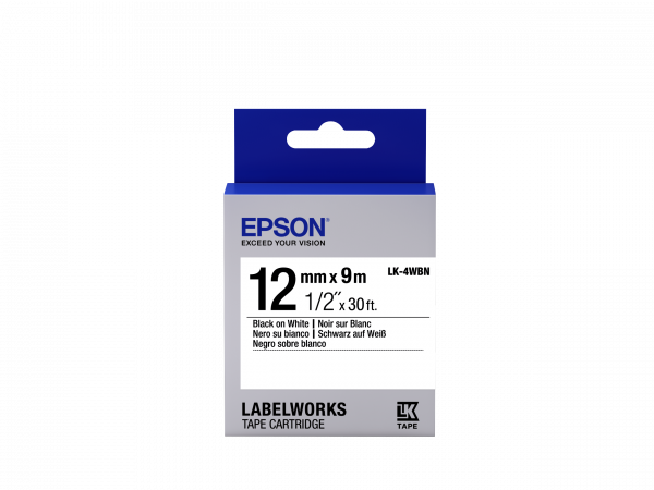 Epson Label Cartridge Standard LK-4WBN Black/White 12mm (9m)