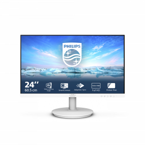 Philips V Line 241V8AW/00 computer monitor 60.5 cm (23.8") 1920 x 1080 pixels Full HD LCD White