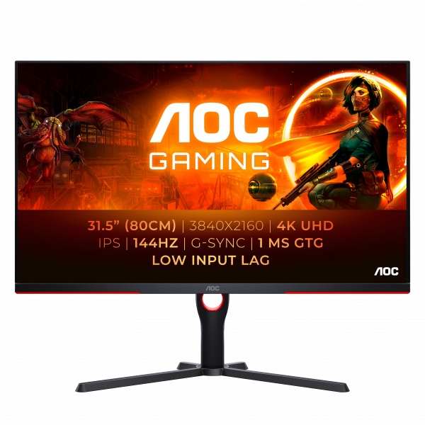 AOC G3 U32G3X/BK LED display 80 cm (31.5") 3840 x 2160 pixels 4K Ultra HD Black, Red