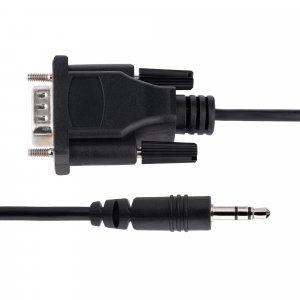 StarTech.com 3ft (1m) DB9 to 3.5mm Serial Cable for Serial Device Configuration, RS232 DB9 Male to 3.5mm Cable Used for Calibrating Projectors, Digital Signage, TVs via Audio Jack