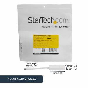 StarTech.com USB-C to HDMI Adapter - White - 4K 60Hz